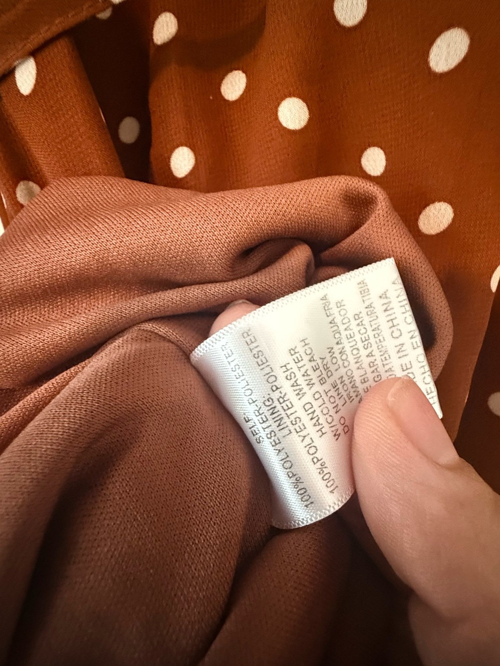 Listicle Terracotta Brown Polka Dot Ruffle Wrap Midi Dress Size Medium M🩷 - Picture 10 of 10